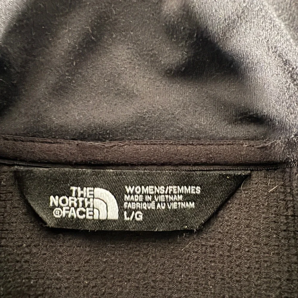 The North Face WindWall Jacket Women L Gray Full Zip Softshell Trail Embroidered